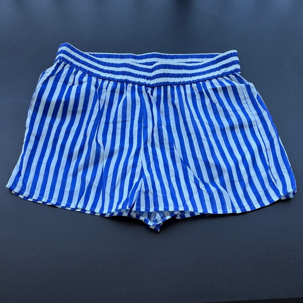 C&C California Royal Blue and White Striped Athletic Shorts